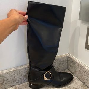 Tory Burch Black Leather knee high boot